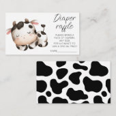 Koe thema baby shower luier loterij tickets informatiekaartje (Voorkant / Achterkant)