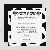 Koe Thema Kinderen Verjaardagsuitnodiging Kaart (Voorkant / Achterkant)