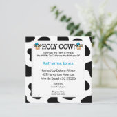 Koe Thema Kinderen Verjaardagsuitnodiging Kaart (Staand voorkant)