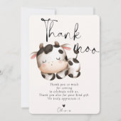 Koe thema Verjaardag Bedankkaart (Voorkant)