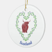 koe thistle hart hoog land schotland keramisch ornament (Links)