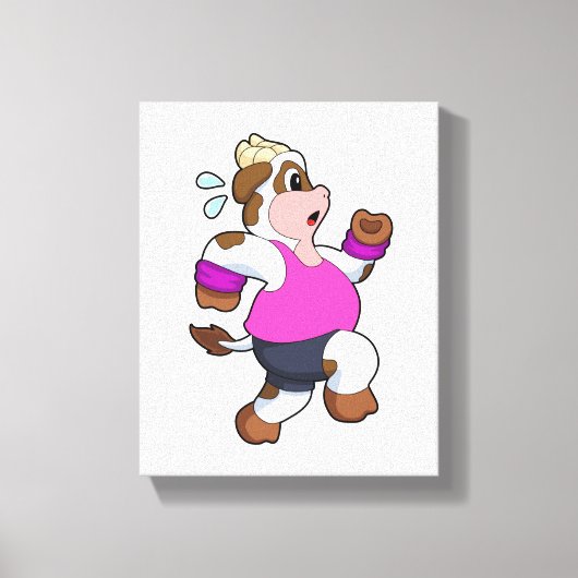 Koe tijdens uitvoering canvas afdruk (Voorkant)