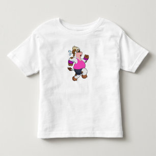Koe tijdens uitvoering kinder shirts