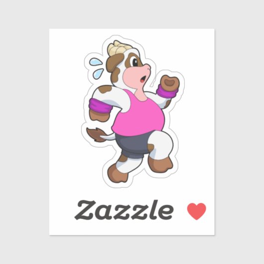 Koe tijdens uitvoering sticker (Vel)