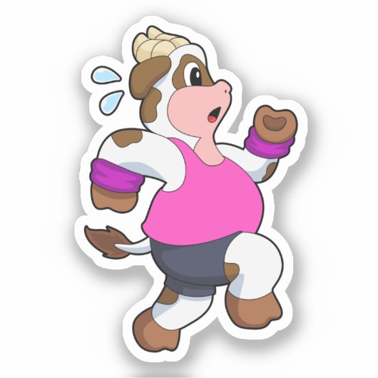 Koe tijdens uitvoering sticker (Voorkant)