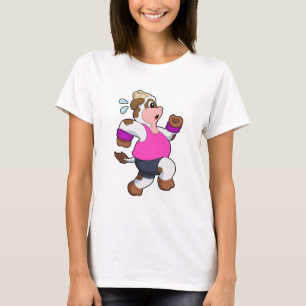 Koe tijdens uitvoering t-shirt