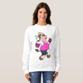 Koe tijdens uitvoering trui (Voorkant volledig)