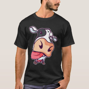 Koe toont de tong Schattige koeien Veeboer T-shirt
