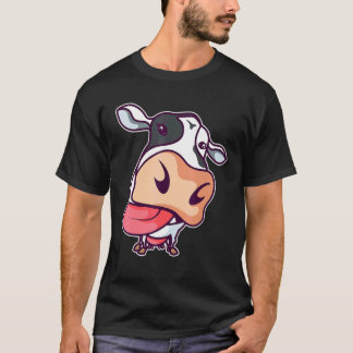 Koe toont de tong Schattige koeien Veeboer T-shirt