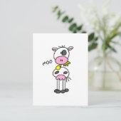 Koe Tshirts en cadeautjes op de sticker Briefkaart (Staand voorkant)