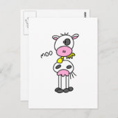 Koe Tshirts en cadeautjes op de sticker Briefkaart (Voorkant / Achterkant)