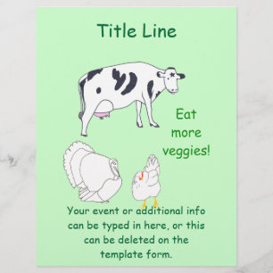 Koe Turkije Kip Eet meer Groenten Event Flyers