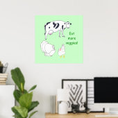 Koe Turkije Kip Eet meer Groenten Posters (Thuiskantoor)