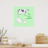 Koe Turkije Kip Eet meer Groenten Posters (Keuken)