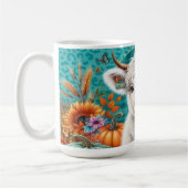 Koe tussen pompoenen en zonnebloemen koffiemok (Links)