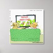 Koe TV Funny Cartoon Canvas Print (Voorkant)