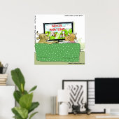 Koe TV Funny Cartoon Poster (Thuiskantoor)