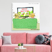 Koe TV Grappige Cartoon Canvas Print (Insitu (Woonkamer))
