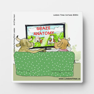 Koe TV Grappige Cartoon Plaquette Fotoplaat