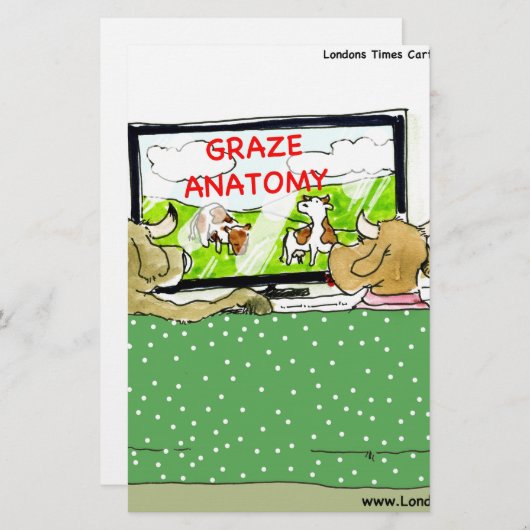 Koe TV Shows Funny Cartoon Briefpapier (Voorkant / Achterkant)