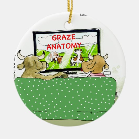 Koe TV Shows Funny Cartoon Keramisch Ornament (Voorkant)