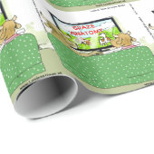 Koe TV Shows Grappige Cartoon Cadeaupapier (Rol Hoek)
