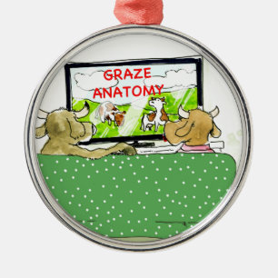 Koe TV Shows Grappige Cartoon Metalen Ornament