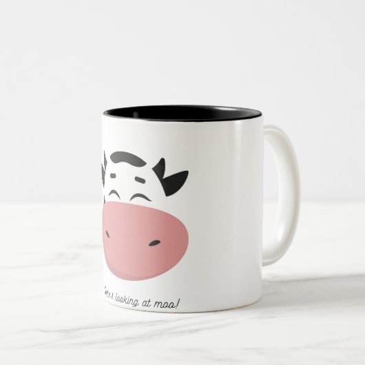 koe tweekleurige koffiemok (Voorkant rechts)