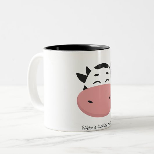 koe tweekleurige koffiemok (Voorkant links)