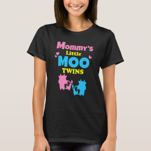 Koe Tweeling Zwangerschap Baby Aankondiging Vrouwe T-shirt