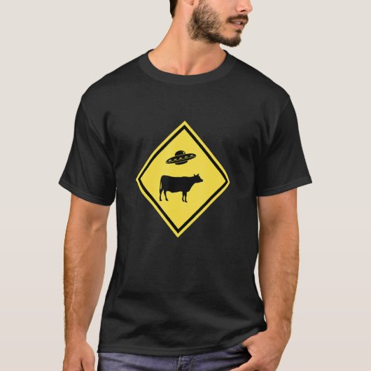 Koe Ufo Straatbord T-shirt (Voorkant)