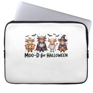 Koe uit de Hooglanden Halloween Griezelig Seizoen Laptop Sleeve