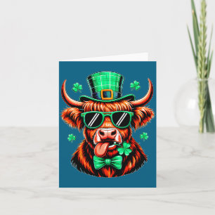 Koe uit de Hooglanden shamrock st patricks dag Ier Kaart