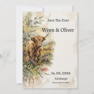 Koe uit de Hooglanden Wilde Bloem Schotse Sla de D Save The Date