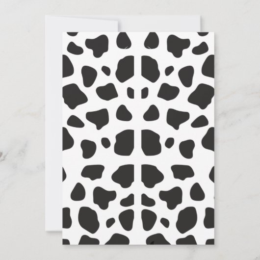 Koe Uitnodiging, Koe Birthday Party Kaart (Achterkant)