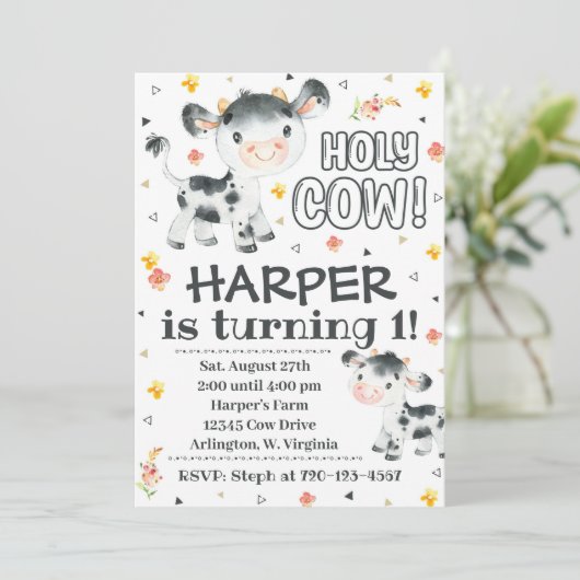 Koe Uitnodiging Koe Heilige (Staand voorkant)