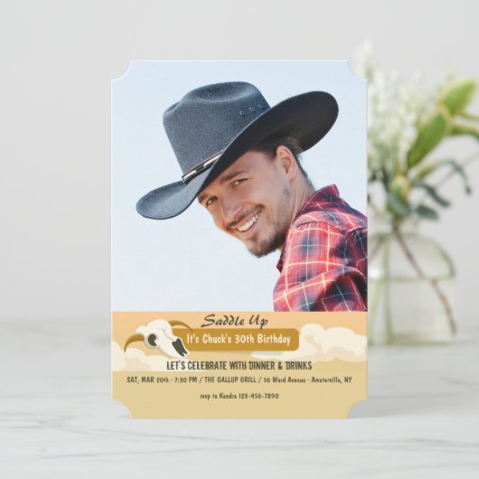 Koe Uitnodiging tot foto van schedel (Staand voorkant)