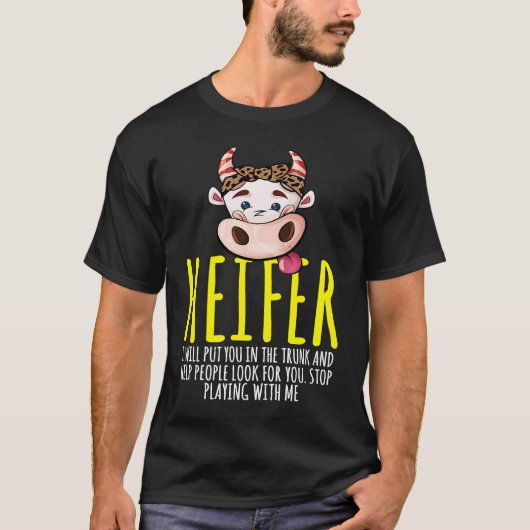 Koe  Vaars Karkas Boerderijdier T-shirt (Voorkant)