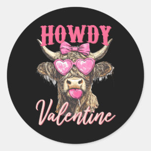 Koe Valentijn Coquette Ronde Sticker
