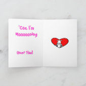 Koe Valentijn Feestdagen Kaart (Binnen)