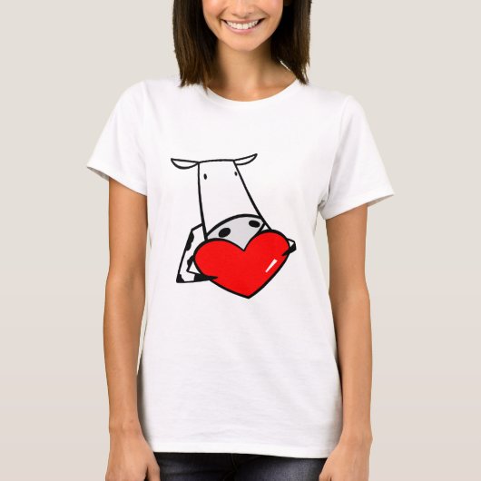 Koe Valentijn I Love Koeien T-shirt (Voorkant)