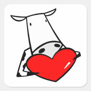Koe Valentijn I Love Koeien Vierkante Sticker
