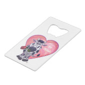 Koe Valentijnsdag Creditkaart Flessenopener (Achterkant Gekanteld)