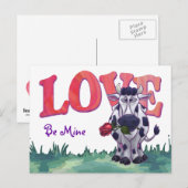 Koe Valentijnsdag Feestdagenkaart (Voorkant / Achterkant)