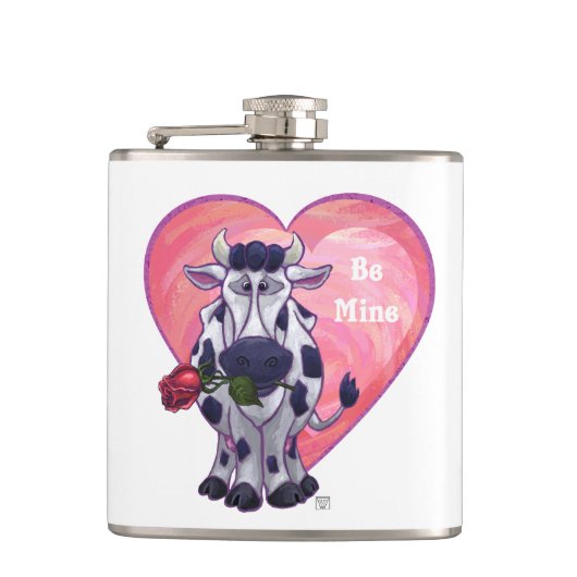Koe Valentijnsdag Heupfles (Voorkant)