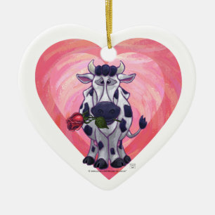 Koe Valentijnsdag Keramisch Ornament