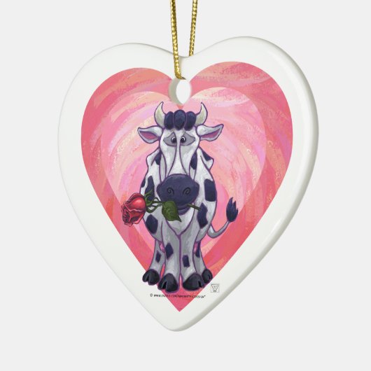 Koe Valentijnsdag Keramisch Ornament (Links)