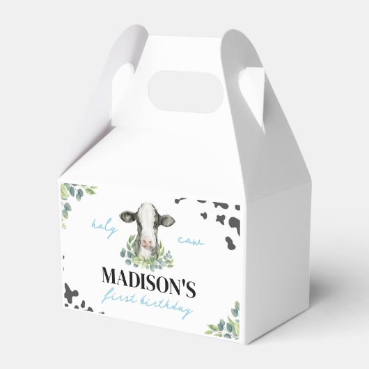 Koe van boerderij - verjaardagsfeest bedankdoosjes (Achterkant)
