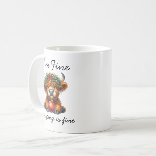 Koe van Christmas Highland | Feestelijke vakantie  Koffiemok (Voorkant links)