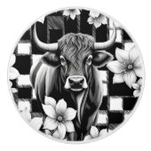 Koe van de boerderij keramische knop (Voorkant)